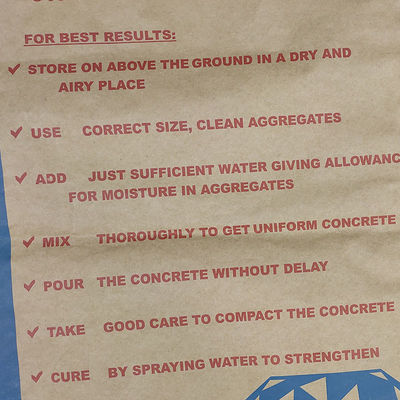 ถุงกระดาษ 3 ชั้น Multiwall 20 กก. ถุงบรรจุภัณฑ์ซีเมนต์กันน้ำพร้อมกาว