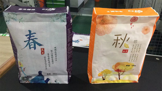 Ad Star BOPP ถุงสาน PP ลามิเนต ถุงพลาสติกก้นบล็อกซีเมนต์ 40KG 50KG