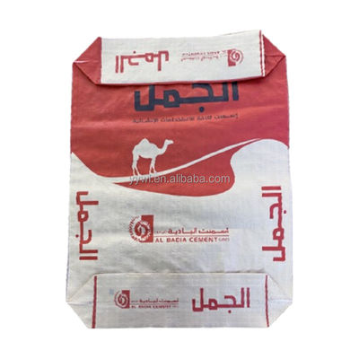 ถุงวาล์ว 2 ชั้น กระดาษ 90GSM ถุงบรรจุภัณฑ์ปูนซีเมนต์ 50 กก. ก้นบล็อก ปรับแต่งได้