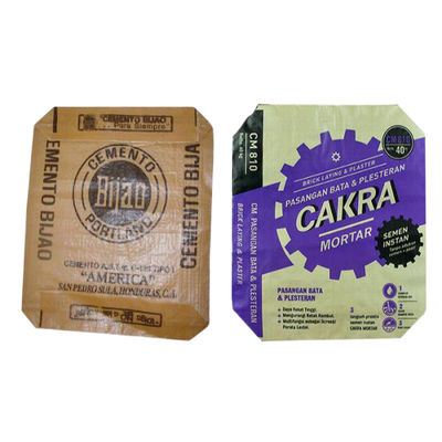 ความแข็งแรงในการดึงสูง PP เนื้อบล็อคกระเป๋าด้านล่างกับวาล์วสําหรับ 50 กิโลกรัมของซีเมนต์บรรจุ