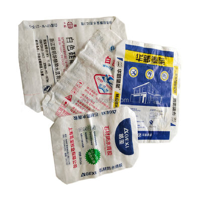 กระเป๋าซีเมนต์ด้านล่างสี่เหลี่ยม Custom 20Kg Polypropylene Tile Adhesive Woven Valve Bag