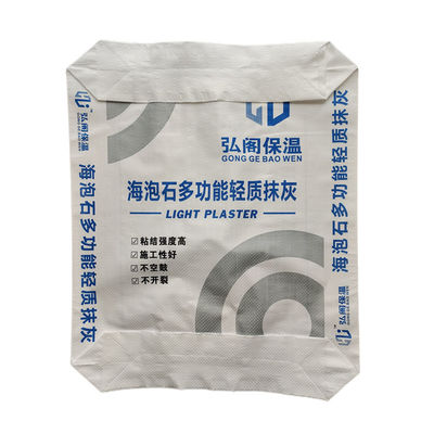 กระเป๋าซีเมนต์ด้านล่างสี่เหลี่ยม Custom 20Kg Polypropylene Tile Adhesive Woven Valve Bag