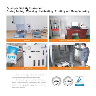 25 กิโลกรัม 40 กิโลกรัม 50 กิโลกรัม PP ถุงซีเมนต์เนื้อเปล่า PP ถุงวัลล์วบล็อก ด้านล่างที่มีวัลล์ว