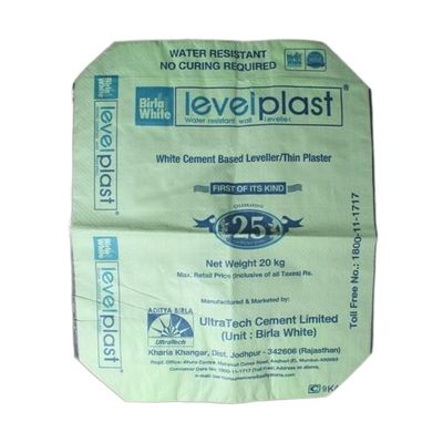 กระเป๋าสตั๊กวาล์วด้านล่างบล็อกว่างสําหรับซีเมนต์ 20kg 25kg 40kg 50kg วัสดุ PP พิมพ์ 1-4 สีต่อด้าน แรง