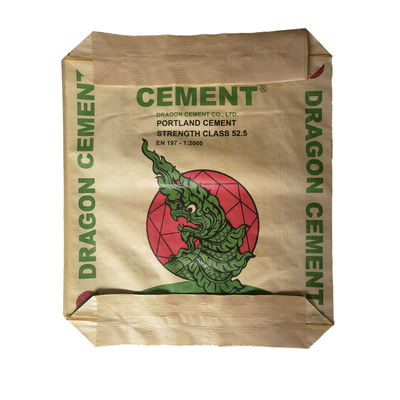 25 KG 40 KG 50 KG กระเป๋าซีเมนต์พับ PP วาล์ว กระเป๋าว่าง อุตสาหกรรม Flexo Printing Packaging