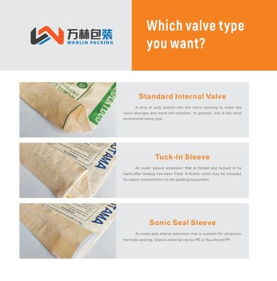 ถุงวาล์วซีเมนต์ PP 50 กก. กันความชื้น ได้รับการรับรองมาตรฐาน ISO