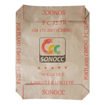 ถุงวาล์วซีเมนต์ PP ขนาด 50 กก. พร้อมซีลแบบมีกาวในตัว