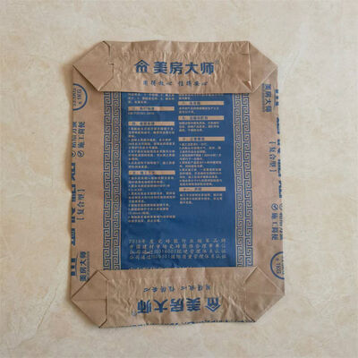 ถุงวาล์วกระดาษ 2 ชั้น 90GSM พร้อมก้นบล็อกสำหรับปูน 20 กก. 25 กก. 30 กก. 40 กก.